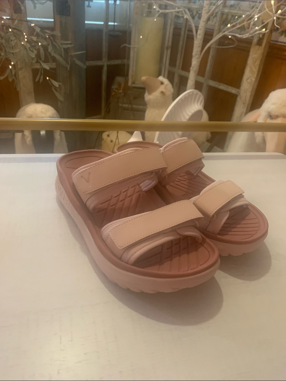 Vionic Blush Pink Double-Strap Slide Sandals